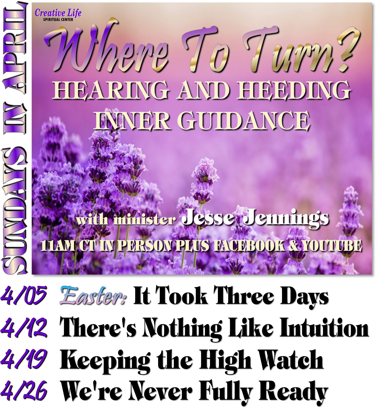 April 2026 Series: Making our way in the world today.